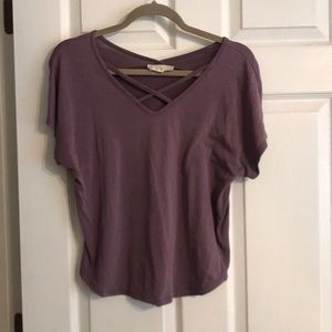 Purple cross-cross top